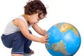 Child with globe. Royalty Free Stock Photo