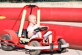 Child on go kart Royalty Free Stock Photo