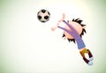 Child Goalkeeper Faults Toward the Football