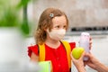 Child going back to school. Kid getting ready for first school day. Back to school or kindergarten Royalty Free Stock Photo