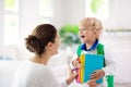 Child going back to school. Mother and kid Royalty Free Stock Photo