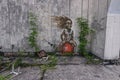 Child graffiti in Prypiat, Chernobyl exclusion Zone. Chernobyl Nuclear Power Plant Zone of Alienation in Ukraine Soviet