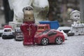 Child grave in the cemetery. Angels, toys, cars concept: death, loss Royalty Free Stock Photo