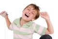 Child grooving to music Royalty Free Stock Photo