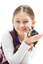 Child and guinea pig