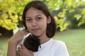 Child with guinea pigs