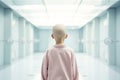 child without hair in hospital childhood cancer day Royalty Free Stock Photo