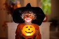 Child in Halloween costume. Kids trick or treat Royalty Free Stock Photo