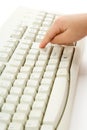 Child hand and Keyboard Royalty Free Stock Photo