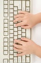 Child hand and Keyboard Royalty Free Stock Photo