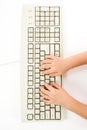 Child hand and Keyboard Royalty Free Stock Photo
