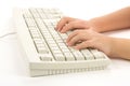 Child hand and Keyboard Royalty Free Stock Photo