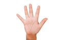 Child hand shows the number five Royalty Free Stock Photo