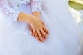 Child hands white dress Royalty Free Stock Photo