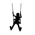 Child happy silhouette on swing one