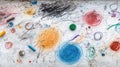 Child Draws a Dark Storm With Crayon on a Clean White Wall, Capturing Creativity in a Simple Artistic Expression Royalty Free Stock Photo
