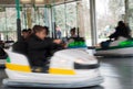 Child having fun on bumper cars