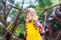 Child having fun on school yard playground