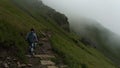 A child hiking in himalaya