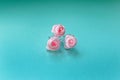 Child hildren accessories, pink hairpin on a light green background