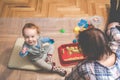 Child and granny playing Royalty Free Stock Photo