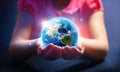 Child Hold World - Magic Of Life - Earth Day Concept -
