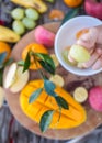 Child holding a bowl of fruits Royalty Free Stock Photo