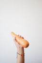A child is holding a carrot as a food ingredient in their hand Royalty Free Stock Photo