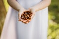 First Holy Communion. A child holding a rosary