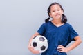 Child Holding Football Royalty Free Stock Photo