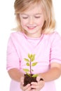 Child holding a plant