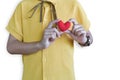 Child holding a red heart in his hands Isolated Royalty Free Stock Photo