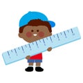 Child holding a ruler. Vector illustration