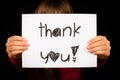 Child holding Thank You sign Royalty Free Stock Photo