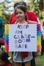 Child Holds Anti Gun Sign At Atlanta Rally Opposing NRA