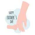 The child holds the hand of an adult. Fathers day concept Royalty Free Stock Photo
