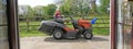 A Child on a Husqvarna TC 138 Ride-On Lawn Mower UK on 2nd Aug 2020