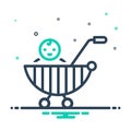 Mix icon for Child, stroller and pram Royalty Free Stock Photo