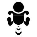 Child infant baby kid break wind bloating gas cloud stench bad smell flatulency icon black color vector