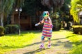 Child on inline skates. Kids skate roller blades Royalty Free Stock Photo