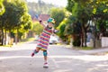 Child on inline skates. Kids skate roller blades Royalty Free Stock Photo