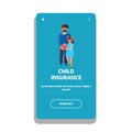 Child Insurance Family Economy Strategy Vector Illustration