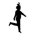 A child jumping body, black color silhouette vector