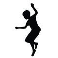 A child jumping body silhouette vector