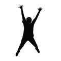 A child jumping body silhouette vector