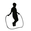 A child jumping rope body silhouette vector