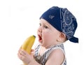 Child keeps banana