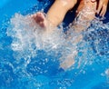 Child kicking in pool
