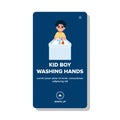 child kid boy washing hands vector Royalty Free Stock Photo