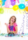 Child kid crown princess in birthday party Royalty Free Stock Photo